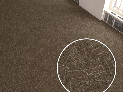 Brown Geometric Pattern Carpet Tile With Textured Detail For Interior Flooring 3d model