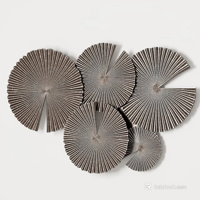 Modern Decorative Wall Art Pieces With Circular Radial Stripe Design For Home Interior 3d model 