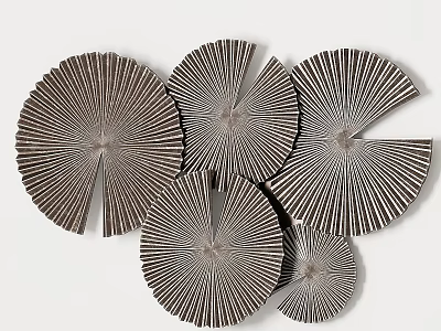 Modern Decorative Wall Art Pieces With Circular Radial Stripe Design For Home Interior 3d model