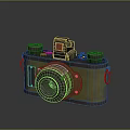 Vintage Electronic Camera With Metal Body Classic Lens And Retro Knob Design