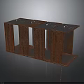 Brown Wooden Storage Cabinet With Multi Compartment And Metal Handles Modern Home Furniture