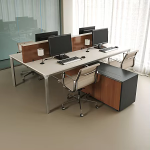 Modern Office Desk and Chair Workstation Computer Desk and Chair Public Office Chair Office Desk and Chair Combination 3d model