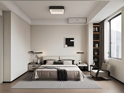 Bedroom Leisure Chair Side Table Corner Table Ceiling Lamp Hanging Living Room Master Bedroom Simple Y084 3d model