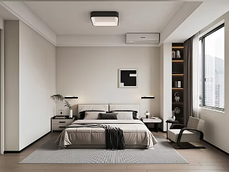 Bedroom Leisure Chair Side Table Corner Table Ceiling Lamp Hanging Living Room Master Bedroom Simple Y084 3d model