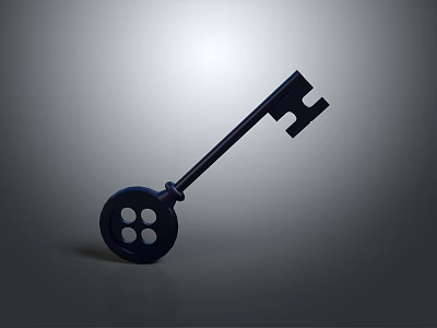 Durable Metal Key Hardware Tool With Round Handle And Holes Design 3d model