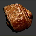 Freshly Baked Red Croissant with Shiny Golden Surface and Soft Flaky Layers