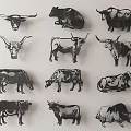 Animal Themed Wall Decor With Cow Silhouettes And Black White Design