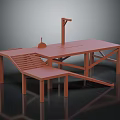 Industrial Workbench Equipment With Tool Rack Slanted Board And Circular Component