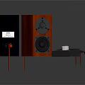 High Quality Red Wooden Audio Speakers System With Amplifier And Control Knob