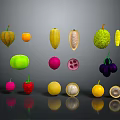 Vibrant Assorted Fresh Fruits Collection With Whole And Sliced Varieties On Dark Background