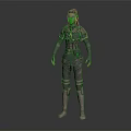 3D Fantasy Female Warrior Character in Intricate Armor with Ornate Patterns as Mythical Creature