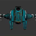 Blue Cybernetic Robot Featuring Mechanical Body Orange Core And Limb Structure