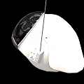 Futuristic Tactical Weapon Helmet With Transparent Visor And White Control Panel