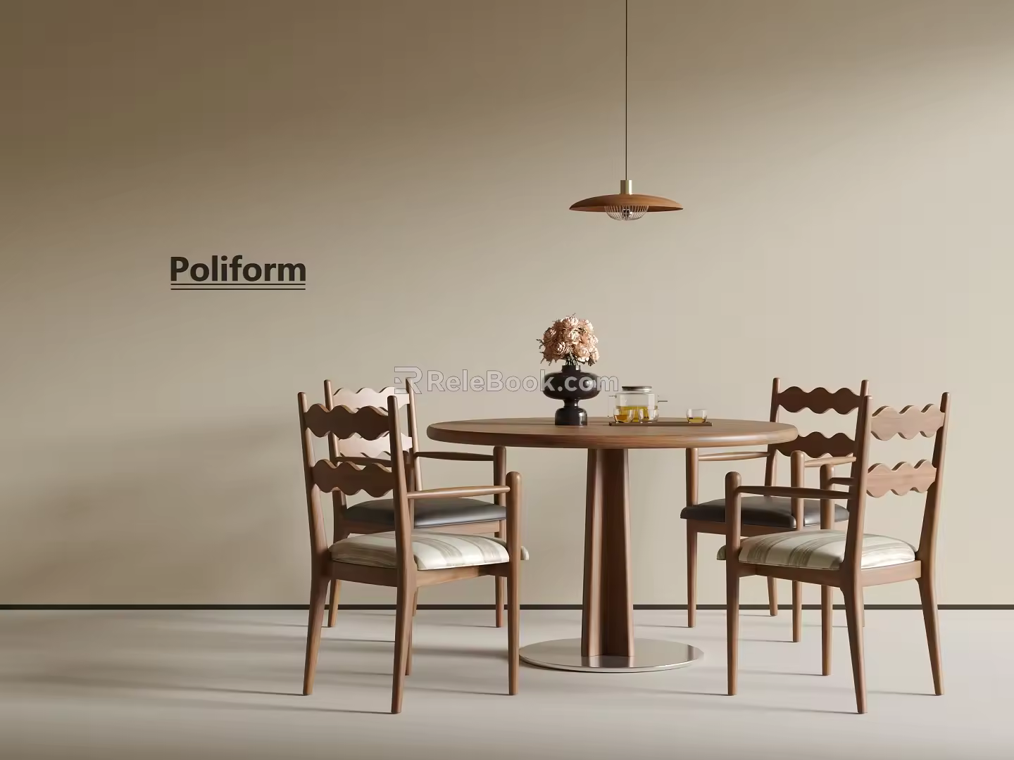 Ancient style dining table 3d model