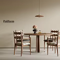 Ancient style dining table 3d model