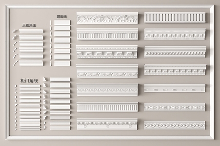 French Gypsum Line Gypsum Line Corner Decorative Line Skirting Line ceiling Foot Line Eave Line 3d model