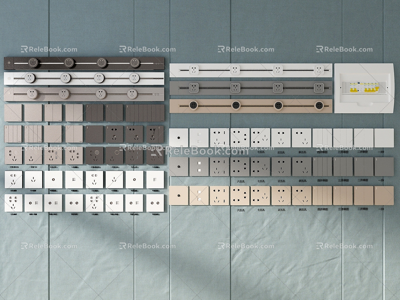 Modern Switch Socket Mobile Rail Socket Switch Switch Socket Panel 3d model