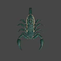 Realistic Green Scorpion 3D Model With Curved Tail And Sharp Claws