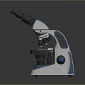 modern microscope electron microscope magnifying glass experimental equipment 3d model
