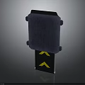 Modern Black Component Structure With Yellow Arrows And Vertical Support Design