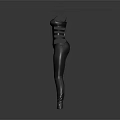 Women's Black Fitted Bodysuit With Spaghetti Straps And Cutout Waist Design