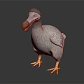 Flying Animal Gray Feathered 3D Model With Yellow Feet Holding Egg In Beak