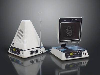 ADC Electronic Measuring Devices With Conical Antenna And Digital Screen 3d model