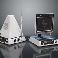 ADC Electronic Measuring Devices With Conical Antenna And Digital Screen 3d model
