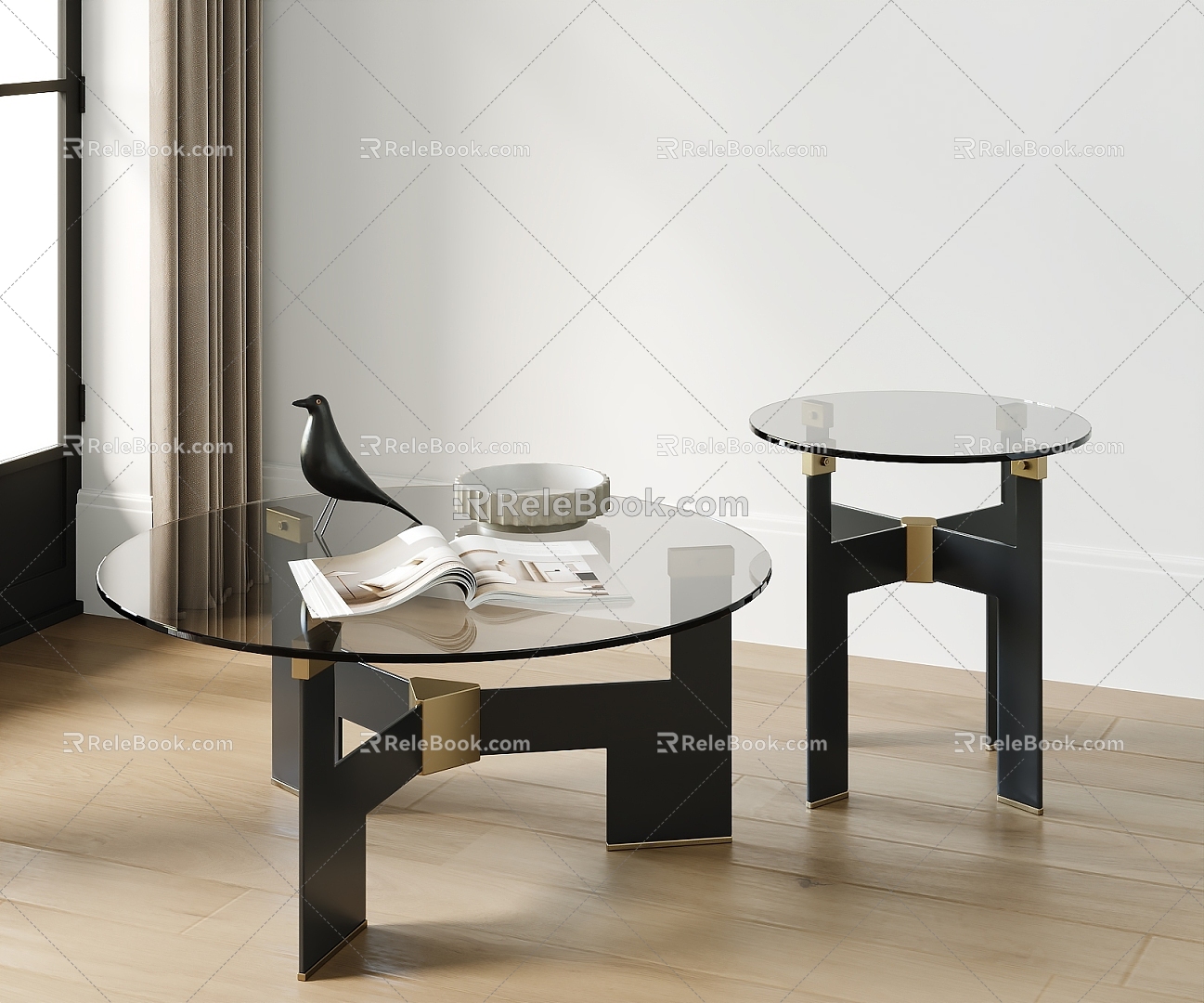 Minotti coffee table combination side a few round a few 3d model