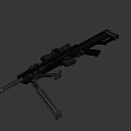Modern Black Tactical Sniper Rifle With Telescopic Sight Bipod And Long Barrel
