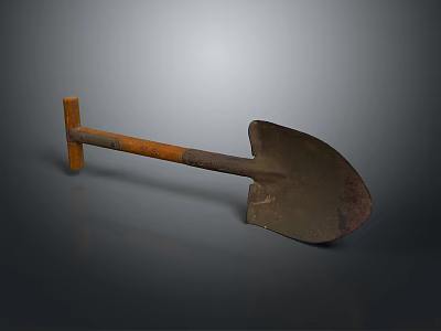 Vintage Lighting Fixture Combination With Metal Shade And Wooden Handle Design 3d model