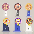 Colorful Spinning Wheel Designs With Various Base Colors And Decorative Patterns
