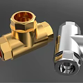 Durable Gold and Silver Plumbing Tee Fittings Metal Pipe Connectors