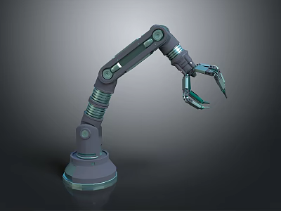Industrial Robotic Arm With Articulated Joints Gripper Tool And Sturdy Base For Automation 3d model