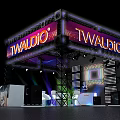 TWAUDIO Stage Setup With Professional Lighting Sound Equipment And Display Area