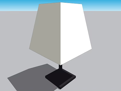 Modern Table Lamp With White Lampshade Black Square Base And Simple Design 3d model