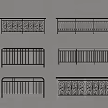 Metal Railings Collection Featuring Various Intricate Patterns And Simple Designs 3d model
