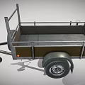 Heavy Duty Utility Trailer With Metal Cargo Bed And Dual Wheels