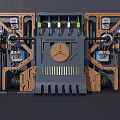 Mechanical Tech Device 3D Rendering With Complex Structure And Metal Components 3d model