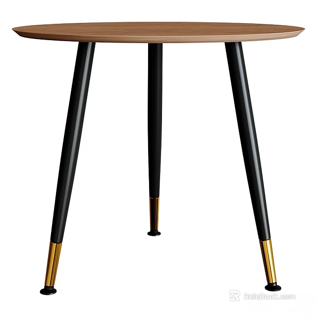 Functional Desk With Black Metal Legs Gold Accents Modern Home Office Design 3d model 