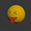 Playful Yellow Round Emoji With Squinted Eyes And Sticking Out Red Tongue