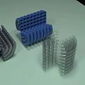 Industrial Equipment Transparent Helical Component Featuring Detailed Spiral Structure and Design