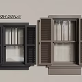 Window Display Featuring Black And Gray Exterior Window Shutters For Home Design