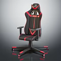 Ergonomic High Back Office Chair With Black Red Color And Swivel Base Armrests