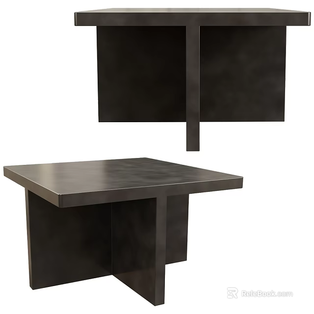 Modern Black Dining Table With Sleek Square Top And Sturdy Stable Supportive Legs 3d model 