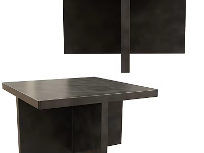 Modern Black Dining Table With Sleek Square Top And Sturdy Stable Supportive Legs 3d model