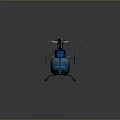 Advanced Aerospace Blue Helicopter With White Rotor And 3D Design Details
