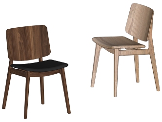 Modern Dining Chair Dining Chair Combination Wooden Single Chair 3d model