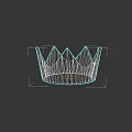 Yellow Crown Shaped Hat With Simple Design Bright Color On Dark Background