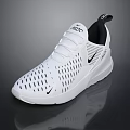 White Lightweight Athletic Sneakers With Breathable Mesh Upper And Black Accents